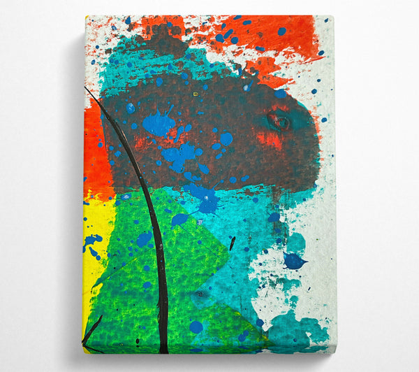  A Canvas Print of Teal Abstract Splashes Canvas Print