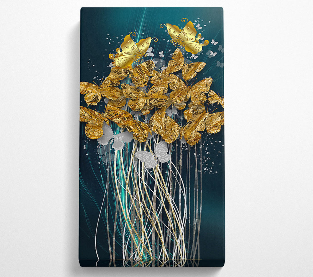  A Canvas Print of Gold Foil Butterflies Canvas Print