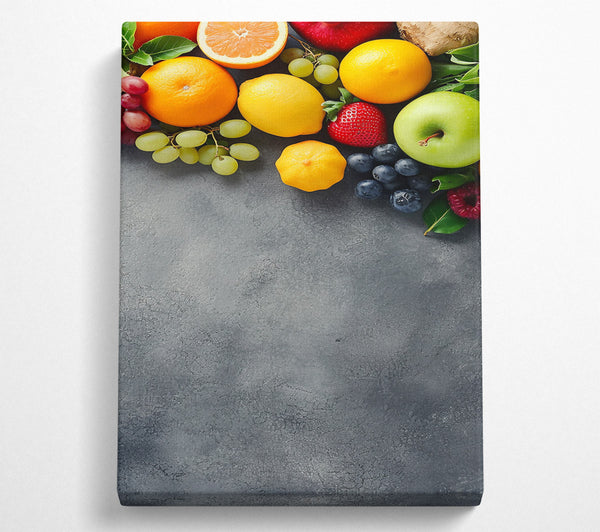  A Canvas Print of Grey Still Life With Fruit Canvas Wall Art