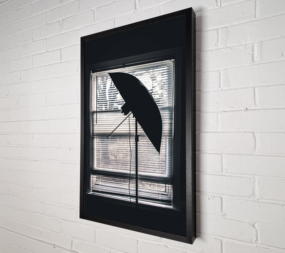  A Canvas Print of Black Umbrella At The Window Canvas Wall Art