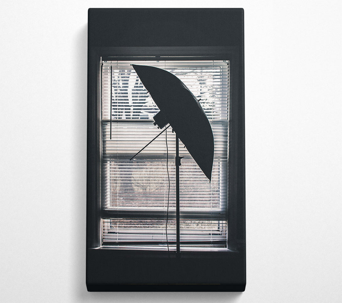  A Canvas Print of Black Umbrella At The Window Canvas Wall Art