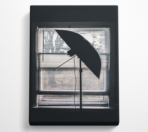  A Canvas Print of Black Umbrella At The Window Canvas Wall Art