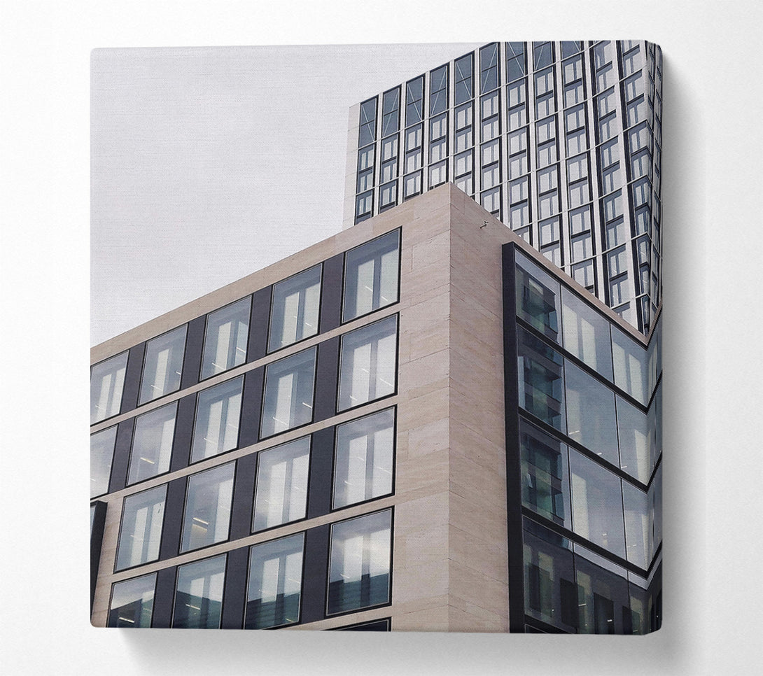  A Canvas Print of Concrete And Glass Reflections Canvas Print