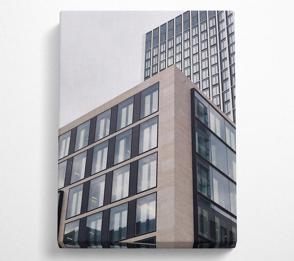  A Canvas Print of Concrete And Glass Reflections Canvas Print