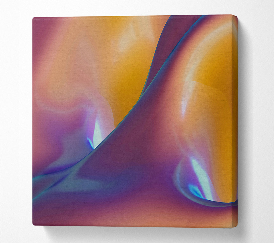  A Canvas Print of Orange Abstract Curves Canvas Print