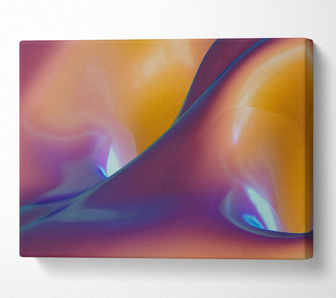  A Canvas Print of Orange Abstract Curves Canvas Print