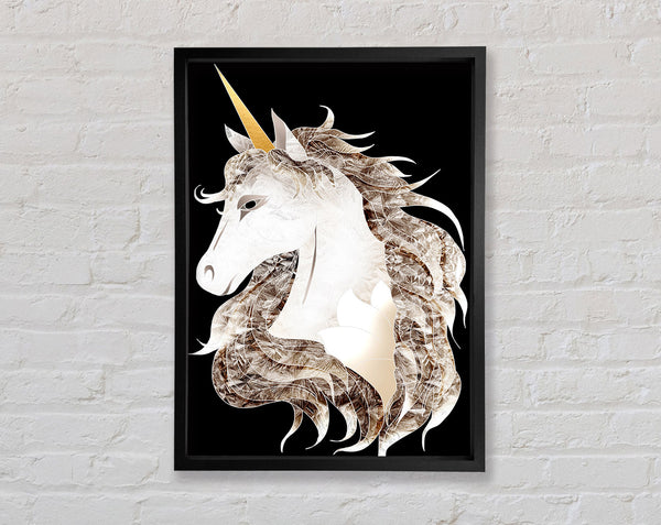 Gold Horn Unicorn Framed Print