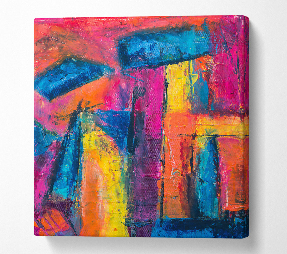  A Canvas Print of Azure Abstract Symphony Canvas Wall Art