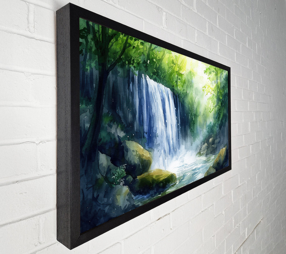  A Canvas Print of Azure Waterfall Mist Canvas Wall Art