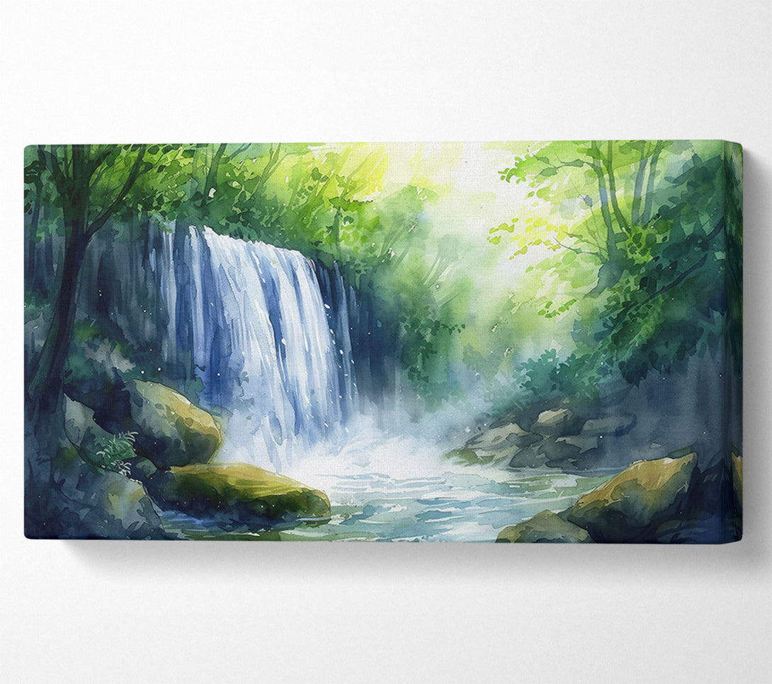  A Canvas Print of Azure Waterfall Mist Canvas Wall Art