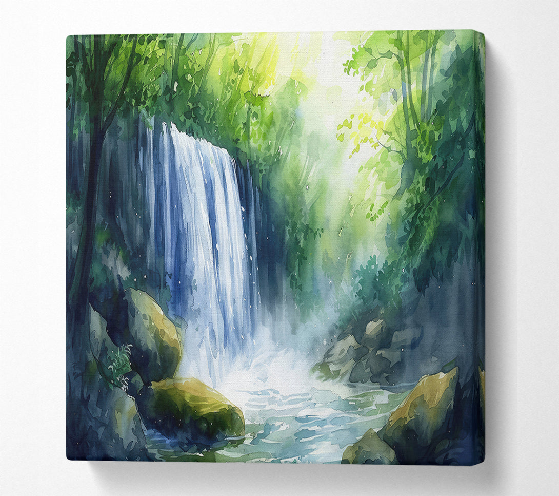  A Canvas Print of Azure Waterfall Mist Canvas Wall Art
