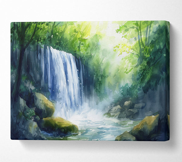  A Canvas Print of Azure Waterfall Mist Canvas Wall Art