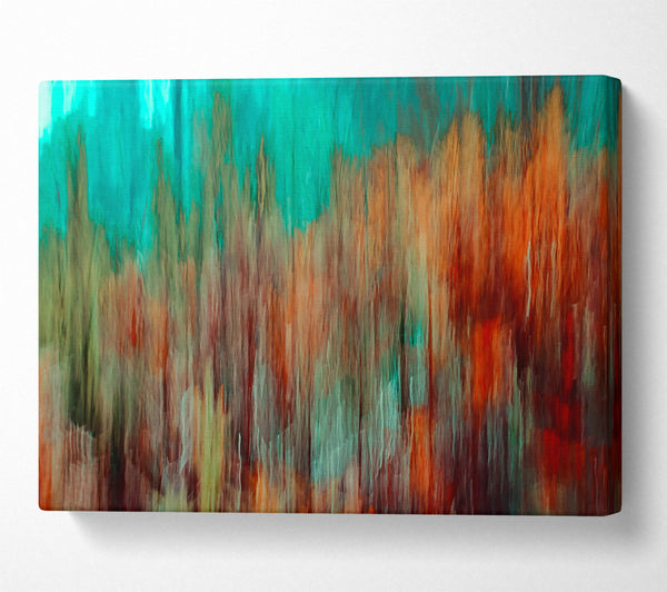  A Canvas Print of Teal And Rust Symphony Canvas Wall Art
