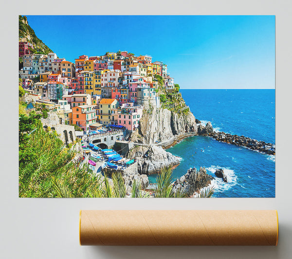 Azure Italian Coastline Print