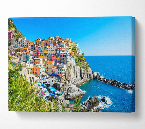  A Canvas Print of Azure Italian Coastline Canvas Art