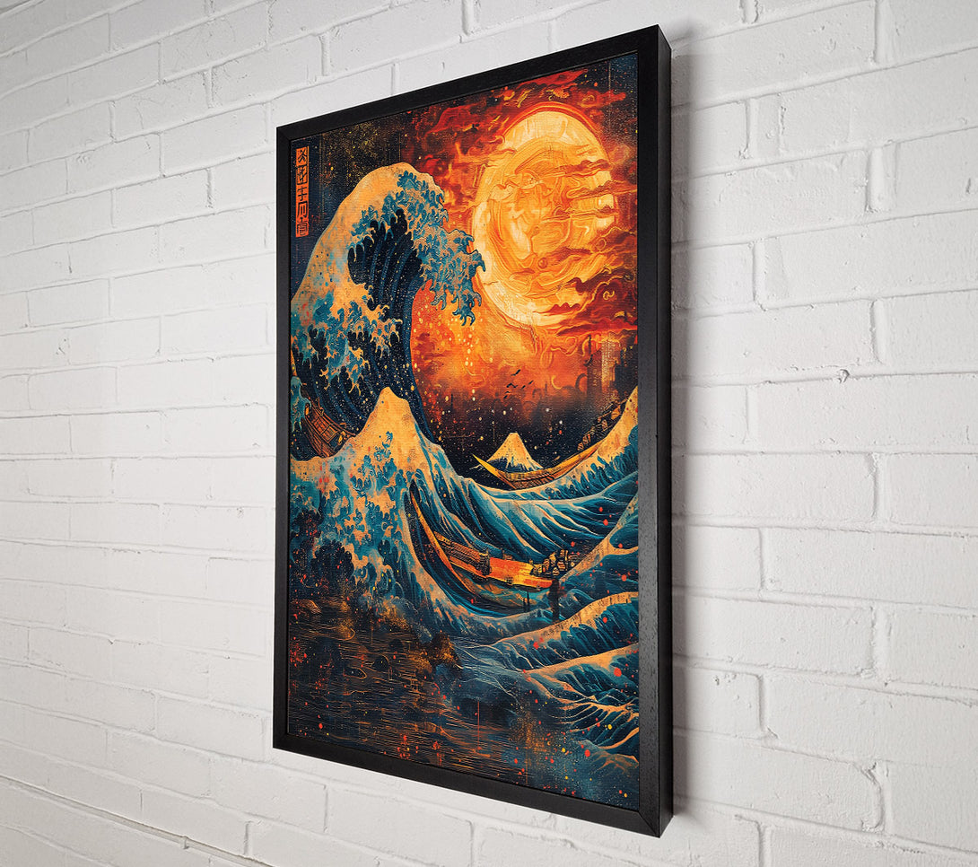  A Canvas Print of Golden Wave Crash Canvas Print
