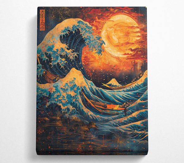  A Canvas Print of Golden Wave Crash Canvas Print