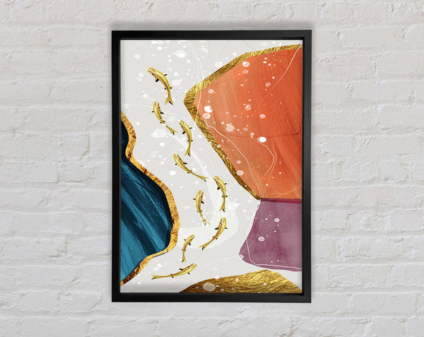 Gold Kois Swimming Framed Print