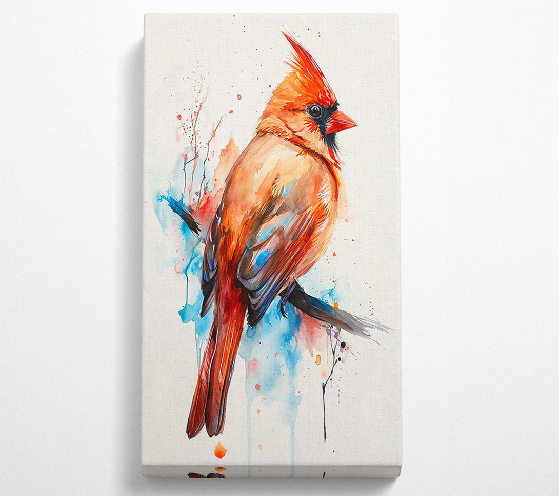  A Canvas Print of Crimson Cardinal Splash Canvas Print