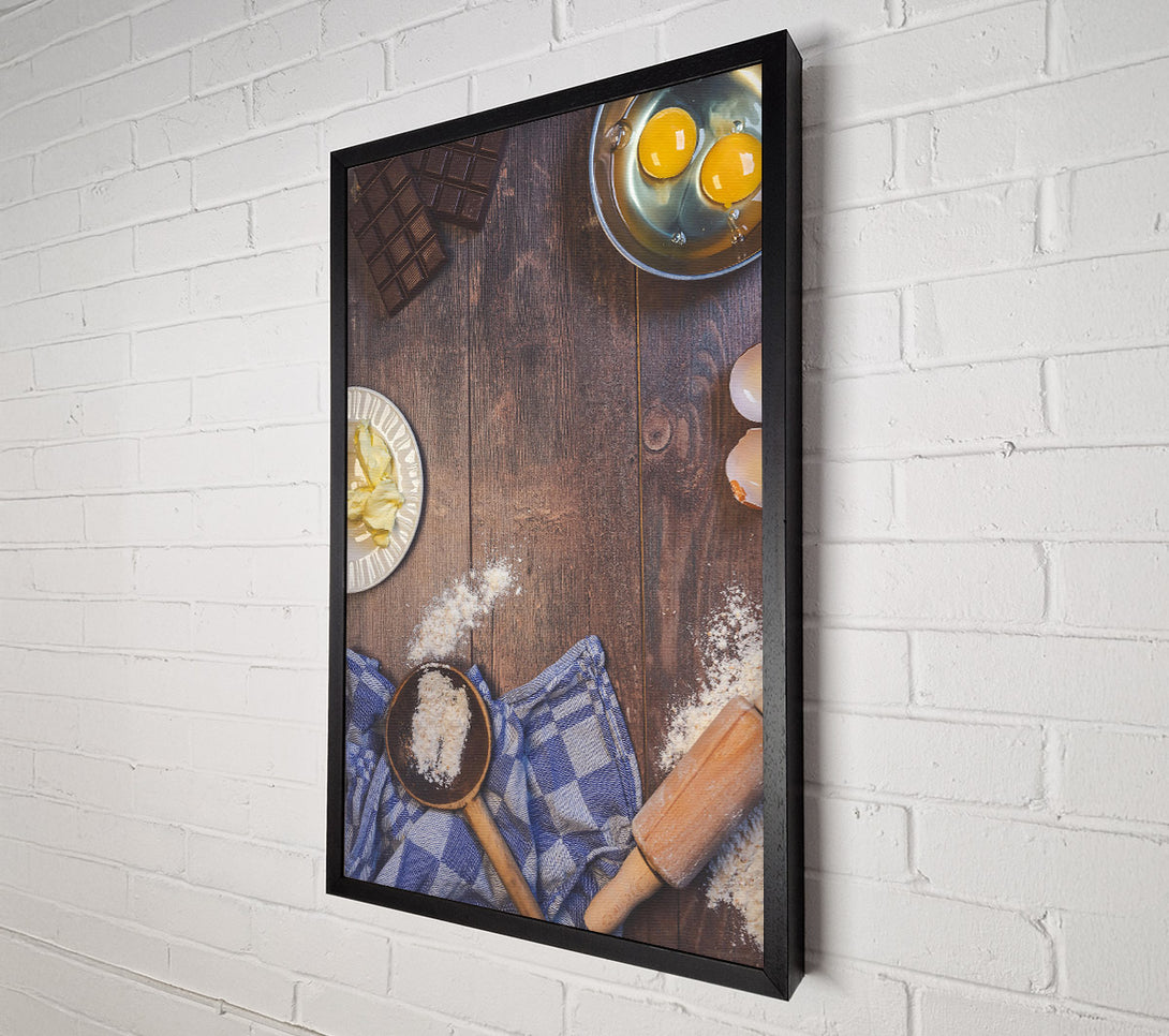  A Canvas Print of Brown Wooden Baking Table Canvas Art