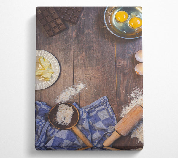  A Canvas Print of Brown Wooden Baking Table Canvas Art