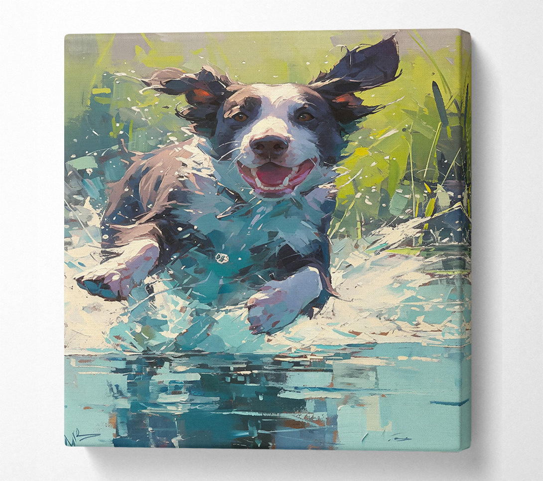 A Canvas Print of Aqua Splashing Joy Canvas Art