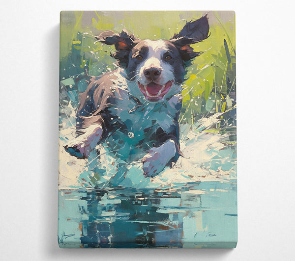  A Canvas Print of Aqua Splashing Joy Canvas Art