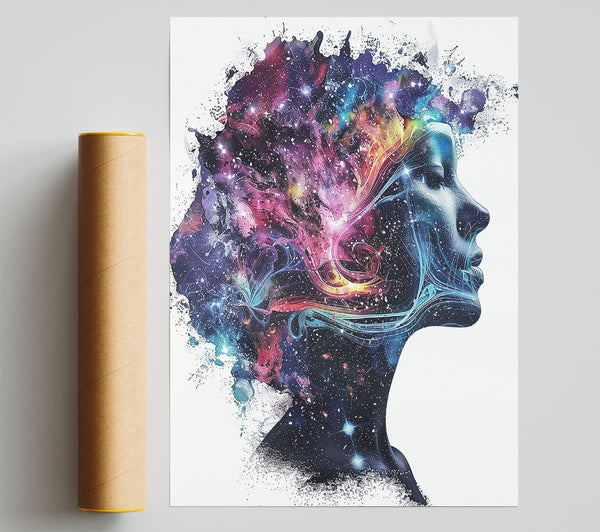 Cosmic Blue Embrace Giclee Print