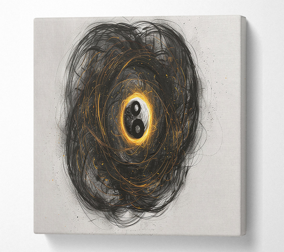  A Canvas Print of Golden Yin Yang Nest Canvas Wall Art