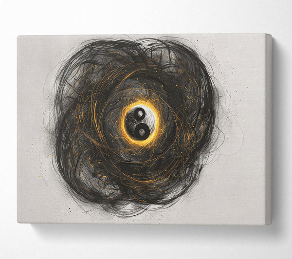  A Canvas Print of Golden Yin Yang Nest Canvas Wall Art