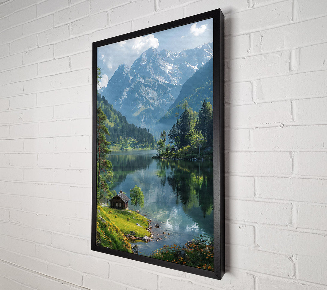  A Canvas Print of Azure Mountain Reflection Canvas Print