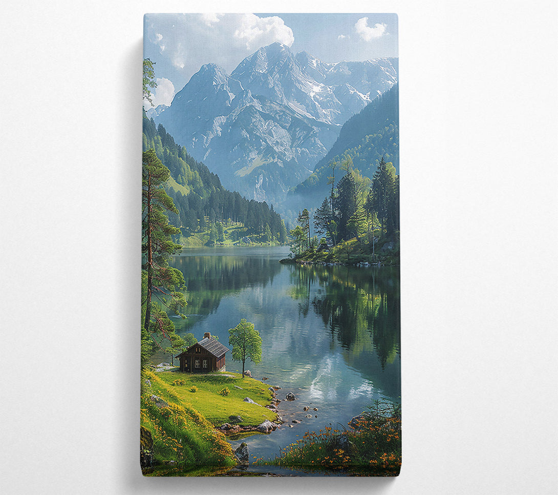  A Canvas Print of Azure Mountain Reflection Canvas Print