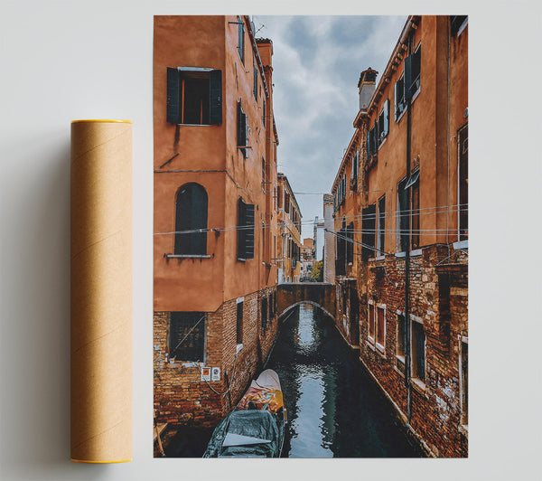 Orange Canal Walls Print