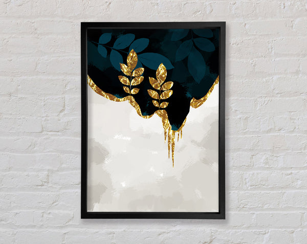 Gold Leaf Green Framed Print