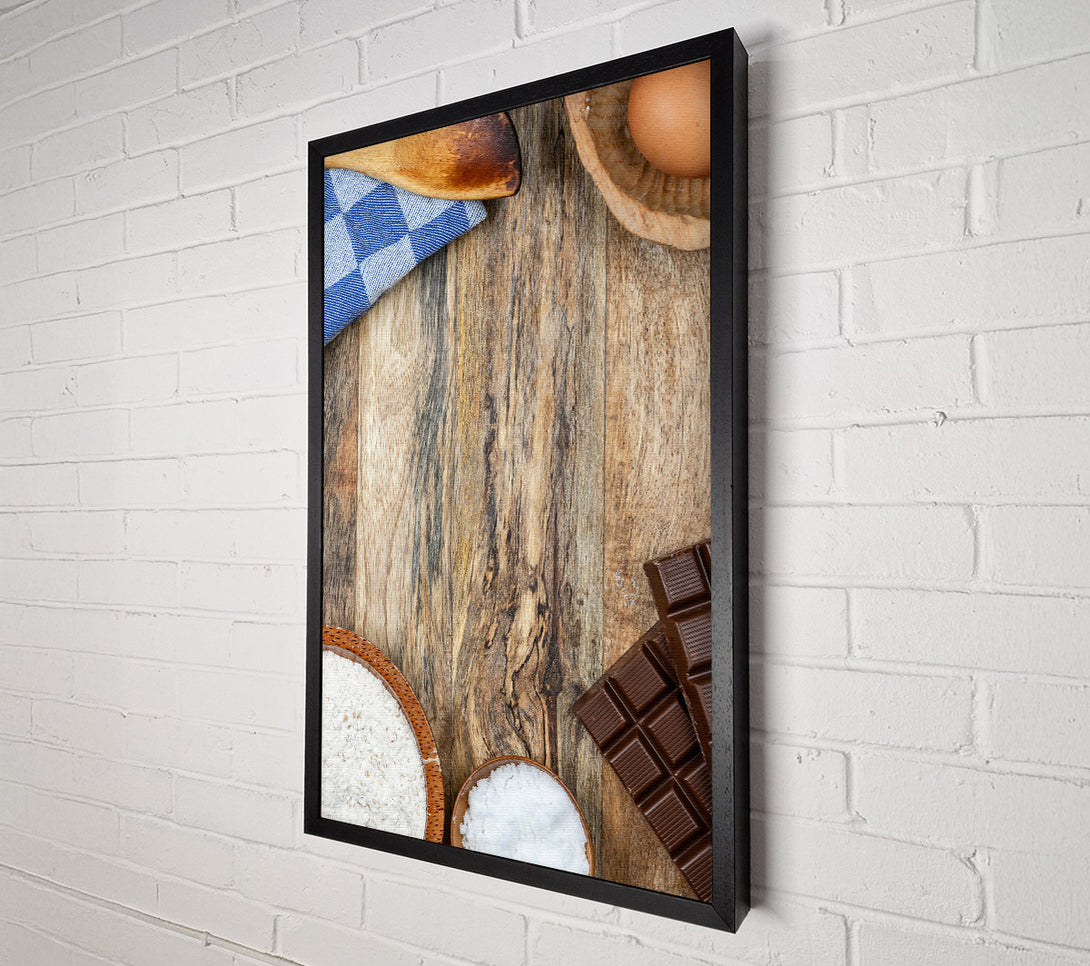  A Canvas Print of Brown Wooden Tabletop Canvas Print