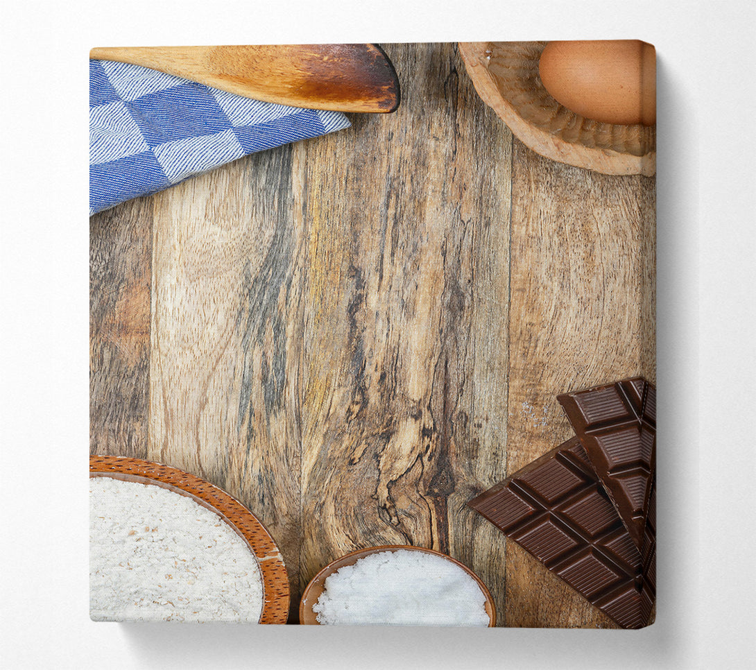  A Canvas Print of Brown Wooden Tabletop Canvas Print