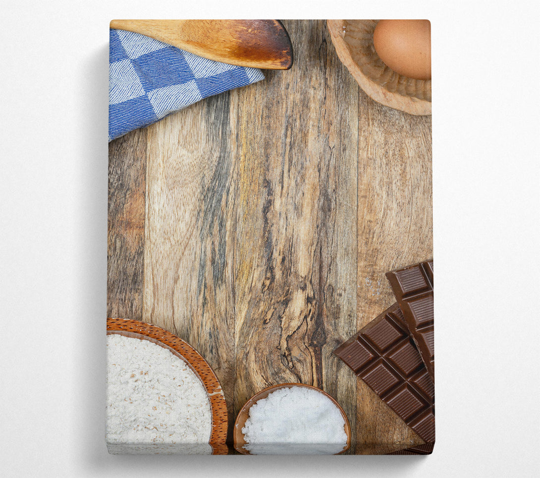  A Canvas Print of Brown Wooden Tabletop Canvas Print