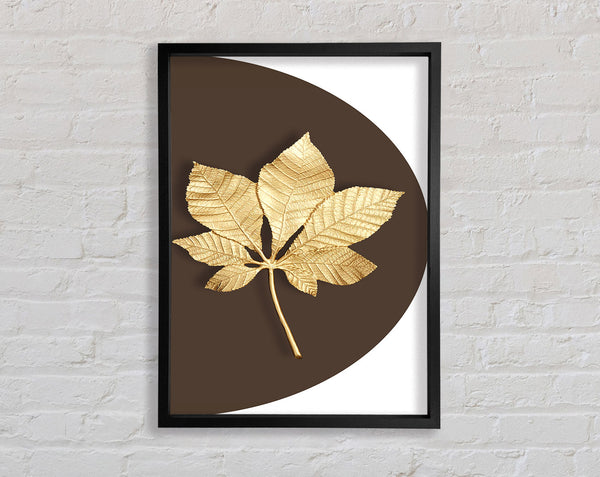 Gold Leaf On Brown And White Framed Print