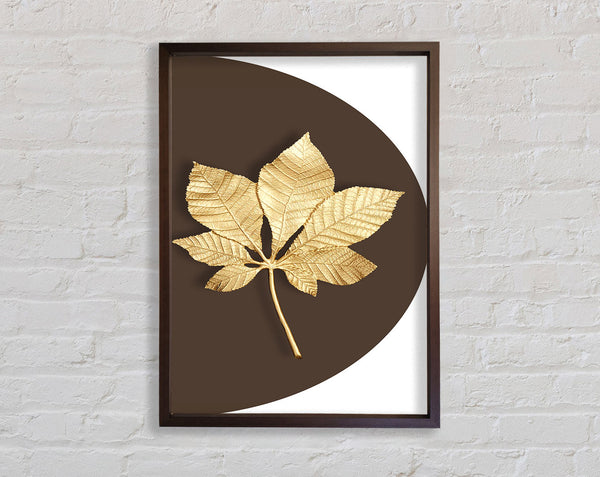 Gold Leaf On Brown And Walnut Framed Print
