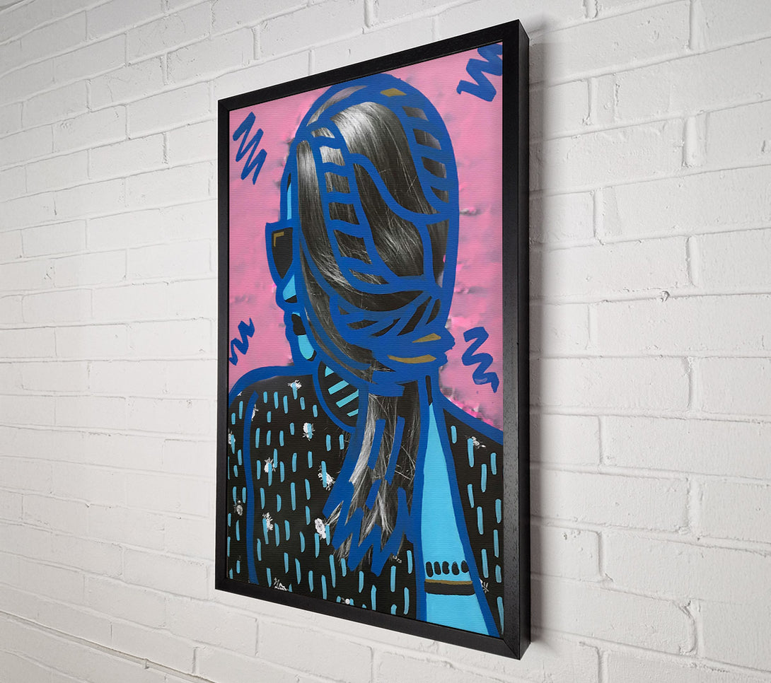  A Canvas Print of Blue Outline Portrait Canvas Wall Art