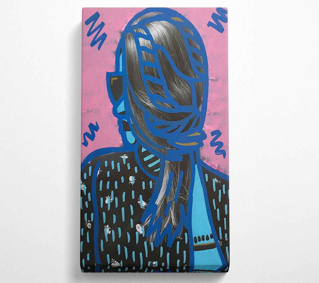  A Canvas Print of Blue Outline Portrait Canvas Wall Art