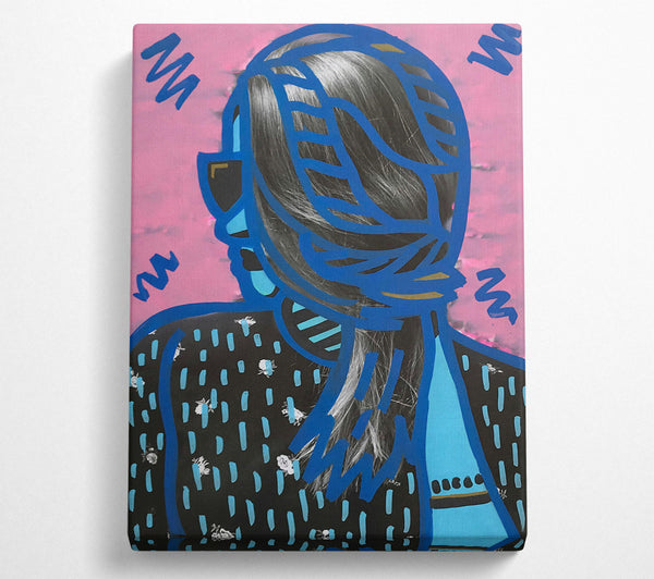  A Canvas Print of Blue Outline Portrait Canvas Wall Art