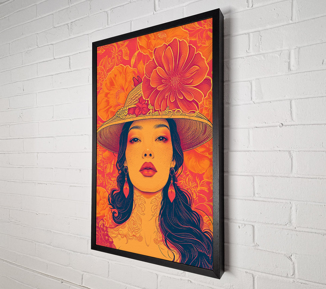  A Canvas Print of Orange Floral Dream Canvas Wall Art