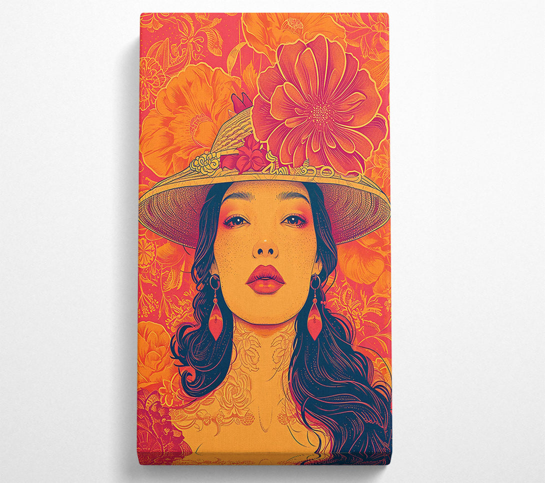  A Canvas Print of Orange Floral Dream Canvas Wall Art