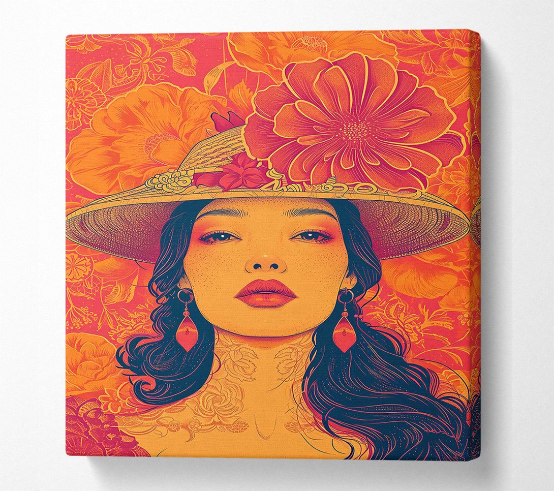  A Canvas Print of Orange Floral Dream Canvas Wall Art