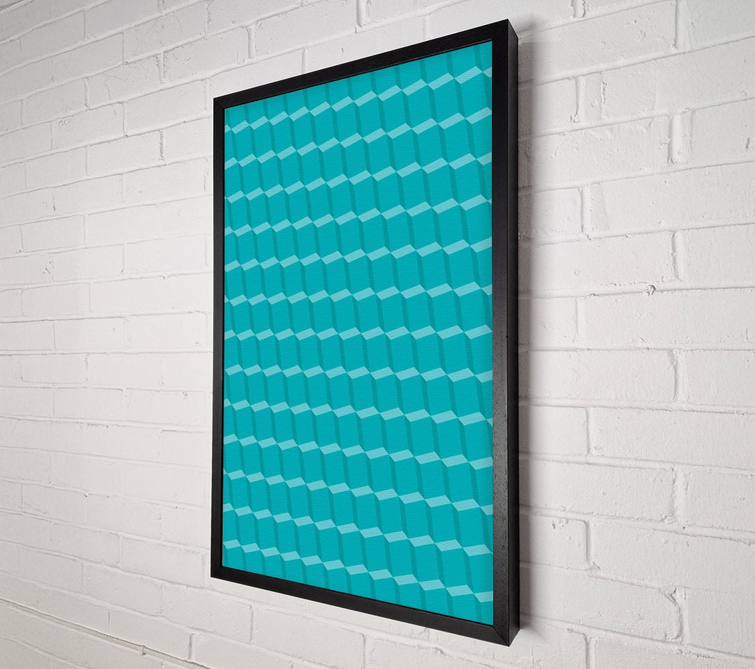  A Canvas Print of Teal Cube Pattern Canvas Wall Art