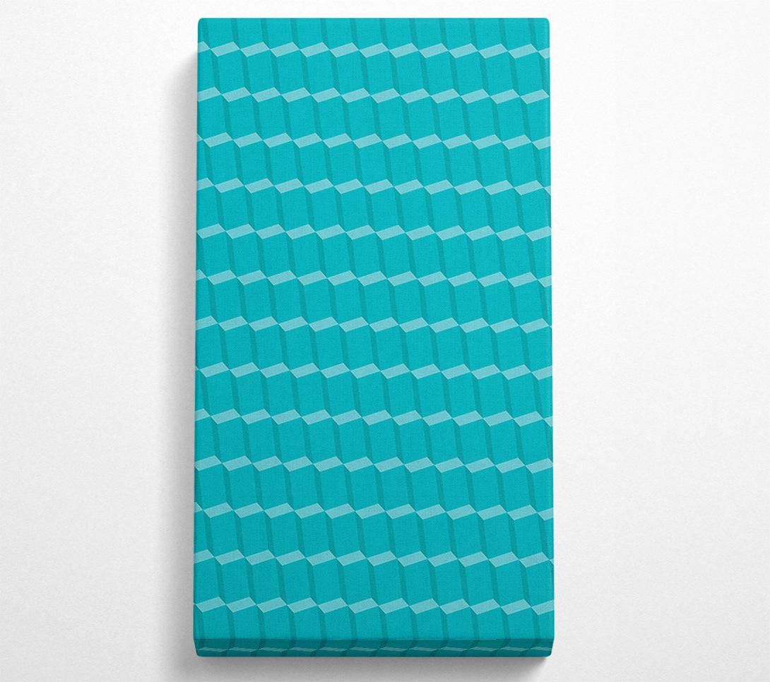  A Canvas Print of Teal Cube Pattern Canvas Wall Art