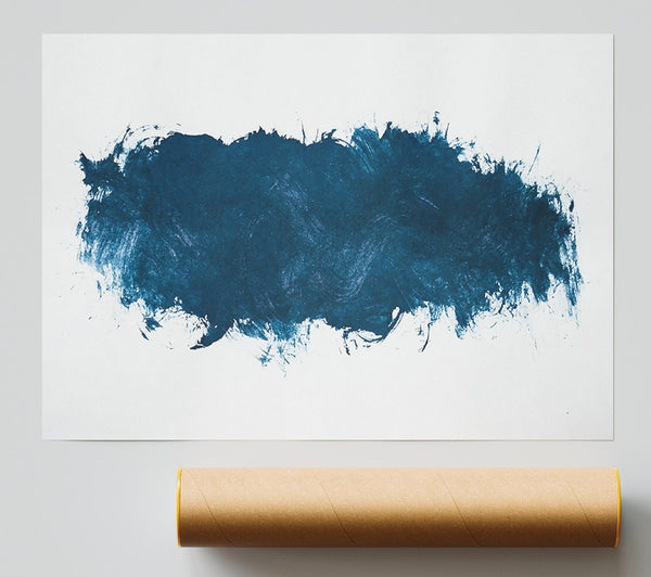 Teal Brushstrokes Abstract Poster