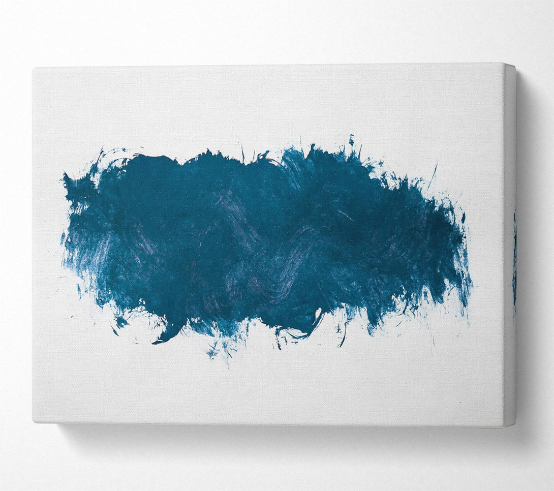  A Canvas Print of Teal Brushstrokes Abstract Canvas Art