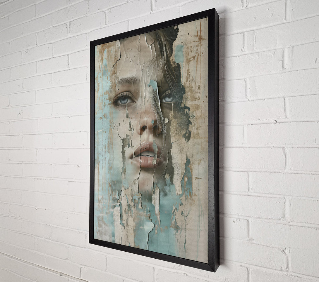  A Canvas Print of Aqua Peeling Face Canvas Art